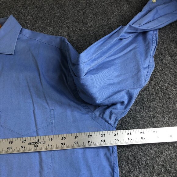 Gitman Bros Dress Shirt Men 16 33 Blue Vintage Long Sleeve Button Made in USA - Picture 6 of 11